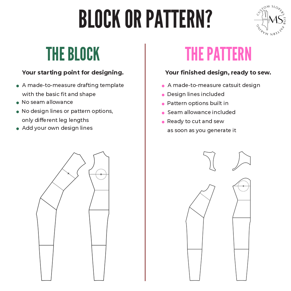 The Catsuit Block | Custom Catsuit Block Sewing Pattern Tool