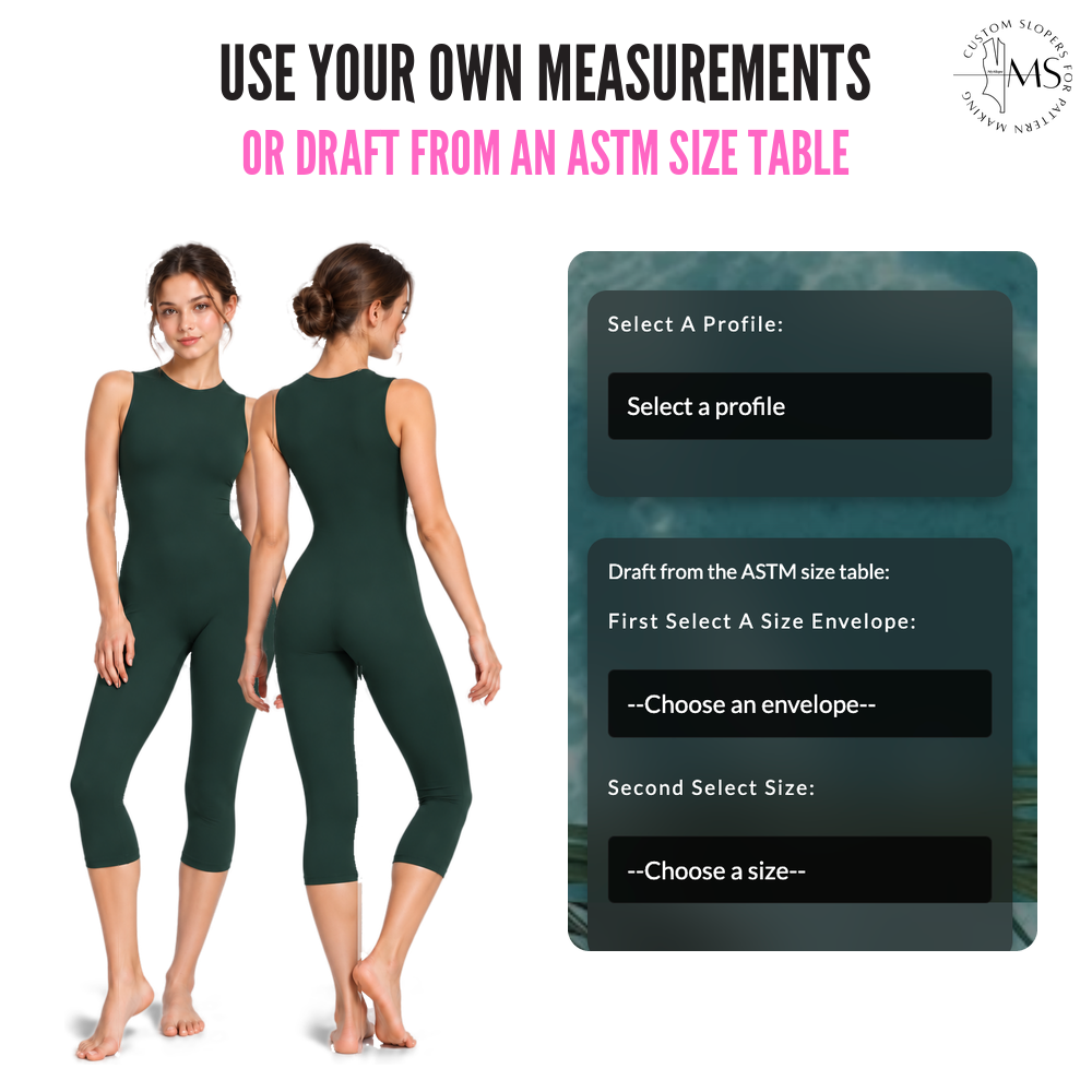 The Catsuit Block | Custom Catsuit Block Sewing Pattern Tool
