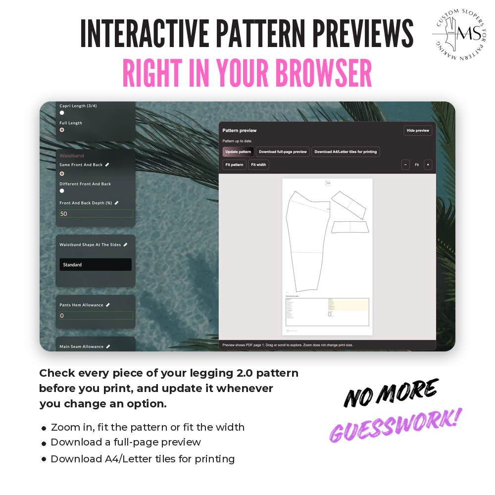 The Legging 2.0 Pattern | Custom Leggings Sewing Pattern Tool 2.0